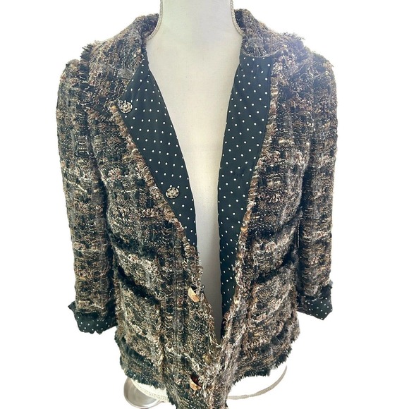 DOLCE &‎ GABBANA 2 PC Black Camel Gray Boucle Tweed & Lace Sheath Dress w/Jacket - Picture 1 of 16